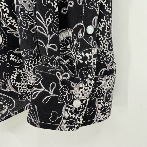 Ryan Michael Silk Paisley Print Western Snap 100% Silk Pearl Snap Shirt Size L - Picture 8 of 14